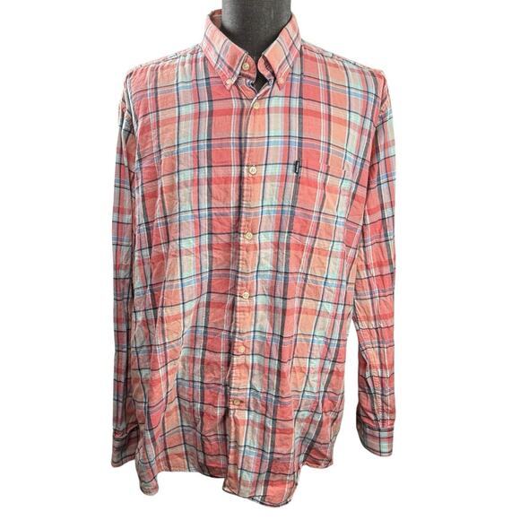 Barbour Button Down Shirt Size XL Tailored‎ Fit Cotton Plaid Flannel Long Sleeve - Picture 1 of 7